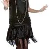 1920s Black Flapper Dress -Fantasy Costume Hub 1920s black flapper costume
