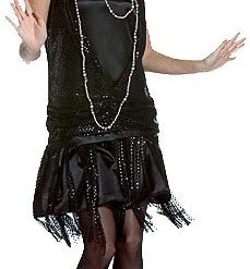 1920s Black Flapper Dress