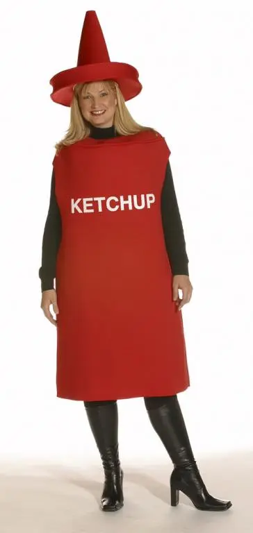 Ketchup Bottle Plus Size Adult Costume 3 Ketchup Bottle Plus Size Adult Costume