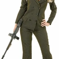 Gangster Moll 6 Button Double Breasted (Black/White) Adult Plus