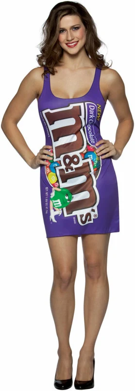 M&M's Dark Chocolate Tank Dress Adult Costume 3 M&M's Dark Chocolate Tank Dress Adult Costume