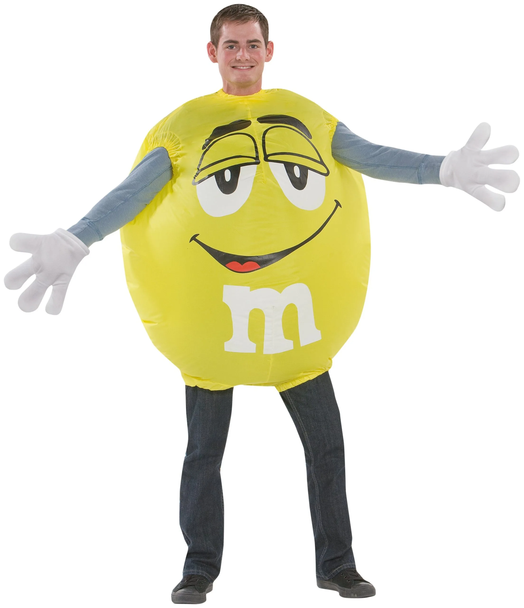 Yellow M&M Inflatable Adult Costume 3 Yellow M&M Inflatable Adult Costume