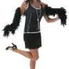 Black Sequin & Fringe Plus Size Flapper -Fantasy Costume Hub black flapper costume 2 1