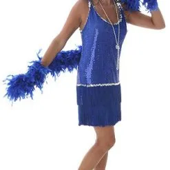 Royal Blue Sequin & Fringe Flapper Dress