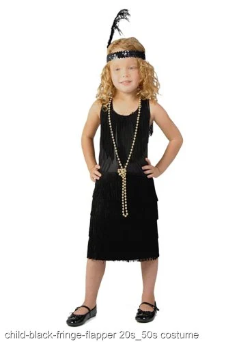 Child Black Fringe Flapper Costume 3 Child Black Fringe Flapper Costume