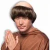 Dark Brown Monk Wig 2 Dark Brown Monk Wig -Fantasy Costume Hub dark brown monk wig