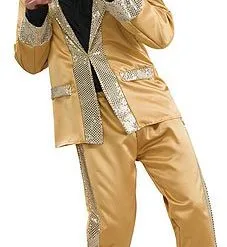 Deluxe Gold Satin Elvis Costume
