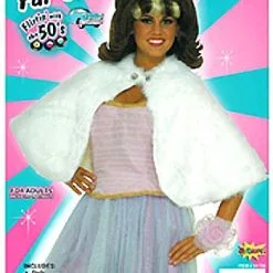 Faux White Fur Stole