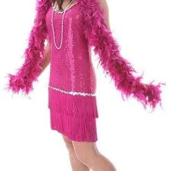 Fuchsia Plus Size Flapper Dress