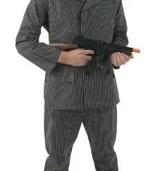 Men's Wide Pin Stripe Gangster Costume