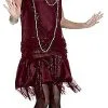 Burgundy Gatsby Flapper Costume -Fantasy Costume Hub gatsby flapper burgundy