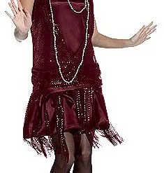 Burgundy Gatsby Flapper Costume