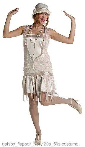 Ivory Gatsby Flapper Girl Dress 3 Ivory Gatsby Flapper Girl Dress