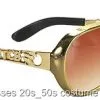 Classic Gold Elvis Glasses -Fantasy Costume Hub gold elvis glasses