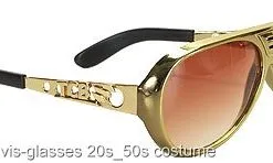 Classic Gold Elvis Glasses