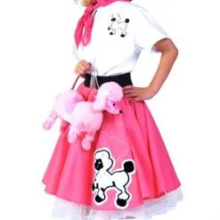 Kids Deluxe Pink Poodle Skirt Costume