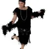 Deluxe Black Plus Size Flapper 1 Deluxe Black Plus Size Flapper -Fantasy Costume Hub plus black