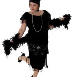 Deluxe Black Plus Size Flapper