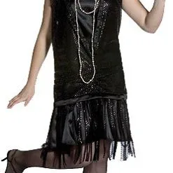 Black Plus Size Gatsby Flapper Dress