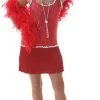 Sequin And Fringe Red Plus Size Flapper -Fantasy Costume Hub red flapper costume 2 1