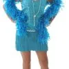 Turquoise Sequin & Fringe Plus Size Flapper -Fantasy Costume Hub turquoise flapper costume 2