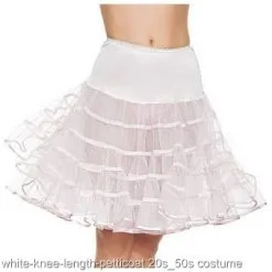 White Knee Length Petticoat