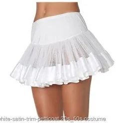 Satin Trim White Petticoat